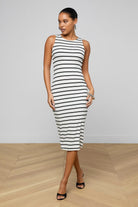 NURA STRIPE RACERBACK MIDI DRESS - Dresses - Sassanova