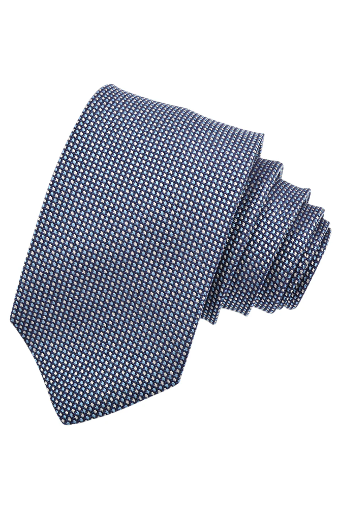 ITALIAN SILK MICRO GRID TIE NAVY - Ties - Novaman