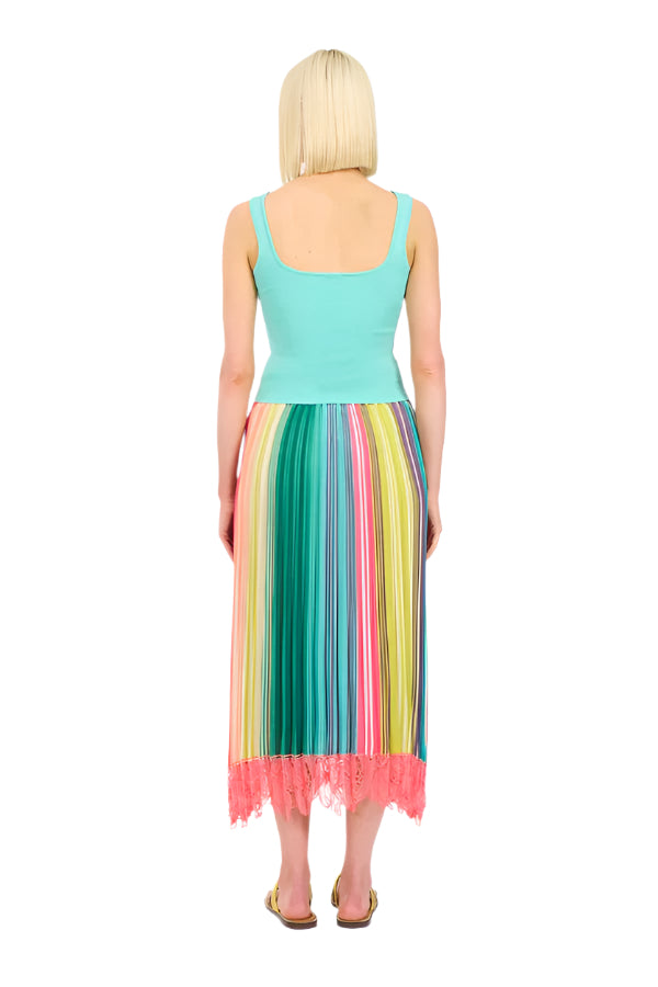 SUMMER TIME SUPER STRIPE PLEATED SKIRT-sassanova