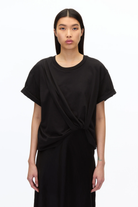DRAPED T-SHIRT SLIP COMBO DRESS - Dresses - Sassanova