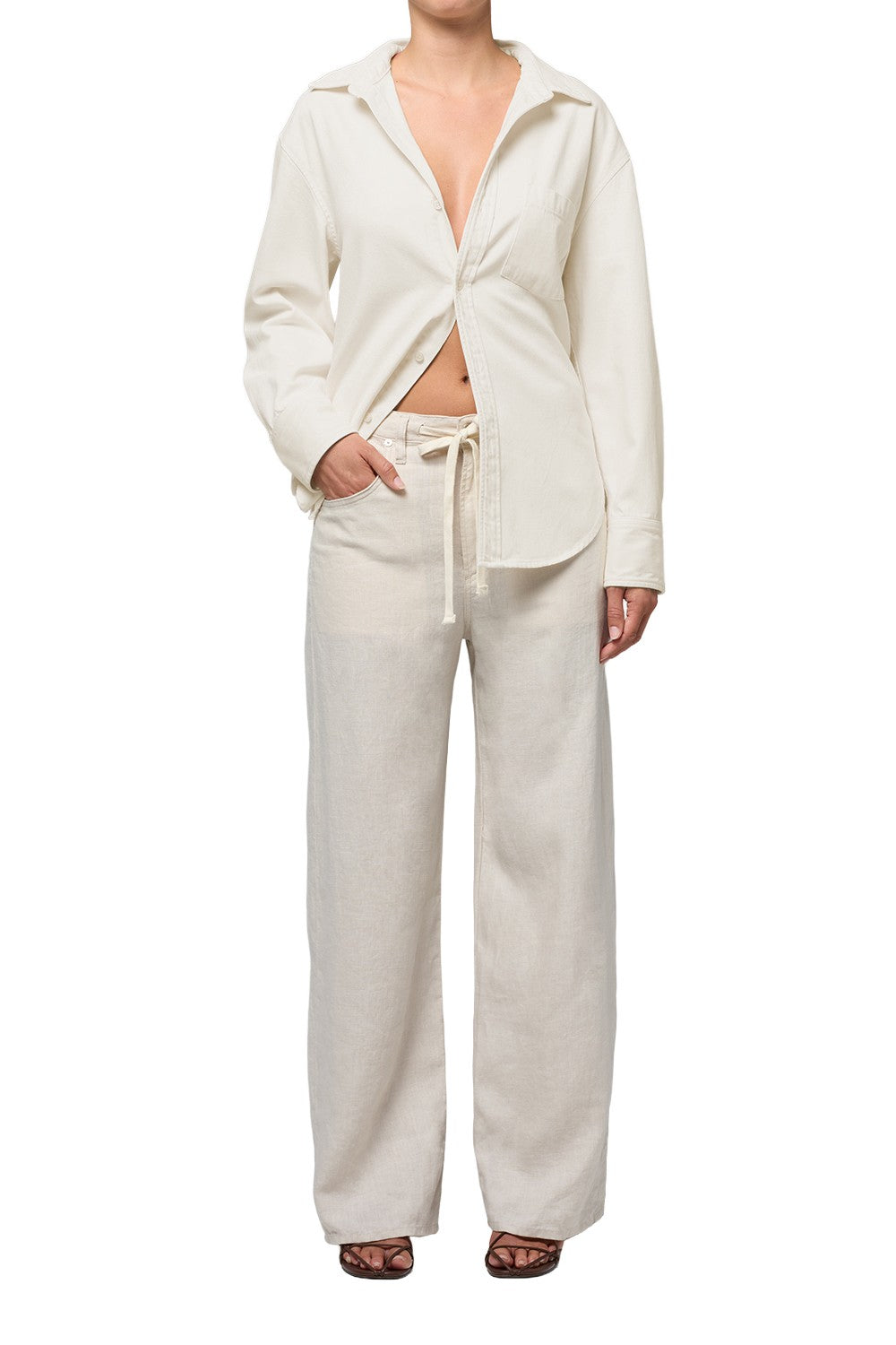 BRYNN DRAWSTRING LINEN TROUSER - Pants - Sassanova