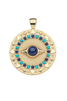PROTECT GLEAMING EYE PENDANT CELESTIAL BLUE- DRAWN LINK CHAIN - Necklaces - Sassanova