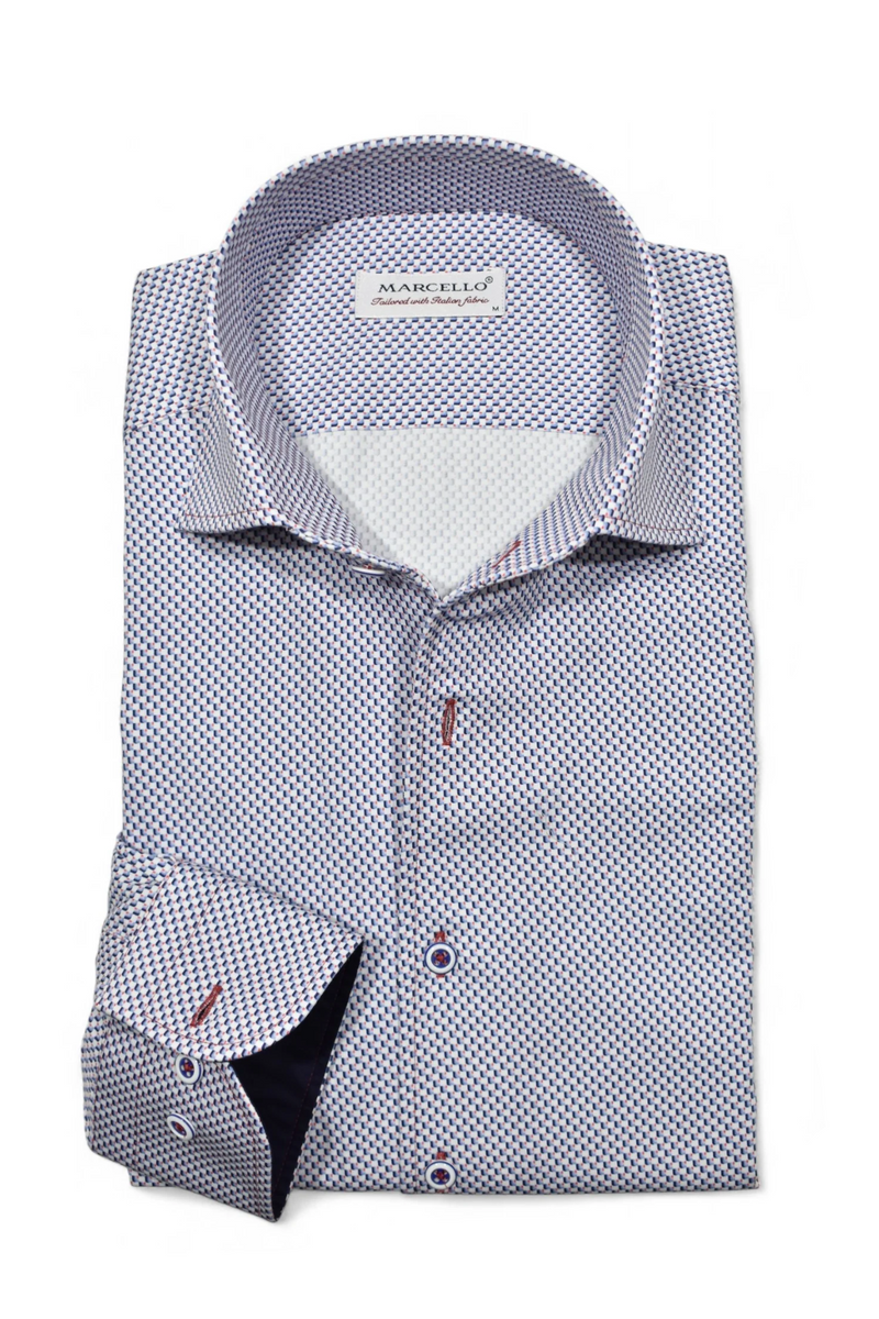 NEAT BOX PATTERN DRESS SHIRT