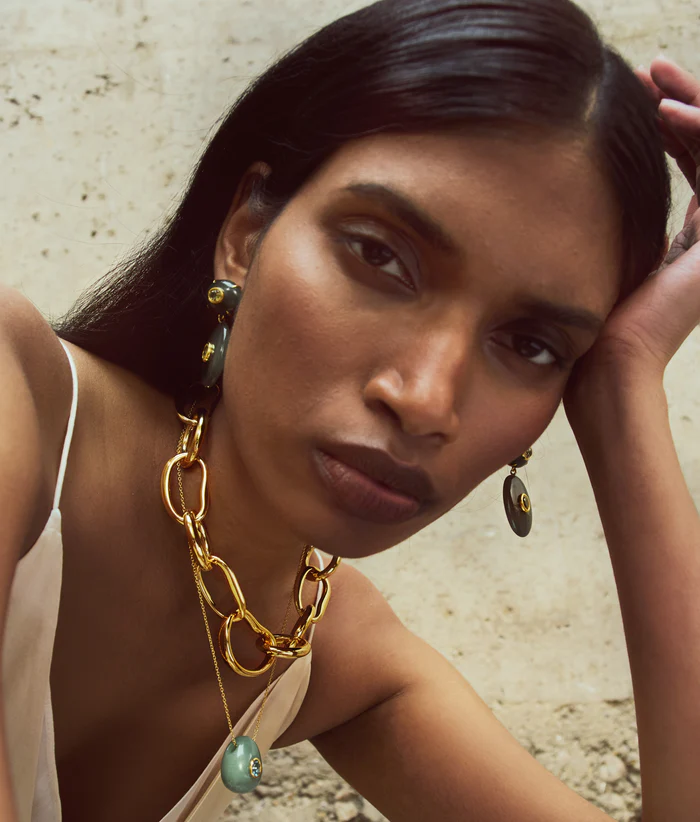 CONSTANCE NECKLACE- GRN AVENTURINE - Necklaces - Sassanova