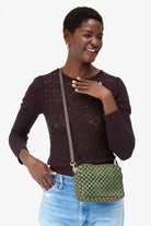 MIDI SAC LEATHER/SUEDE CHECKER - Handbags - Sassanova