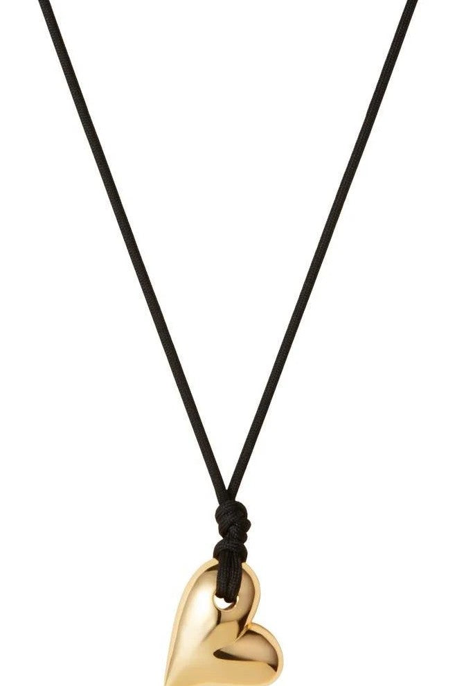 ART HEART ON A STRING NECKLACE- GOLD-Sassanova