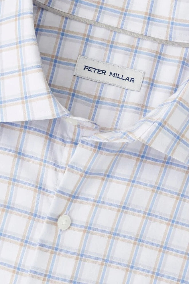 LENOX COTTON SPORT SHIRT with long sleeves, white color base and windowpane pattern-novaman