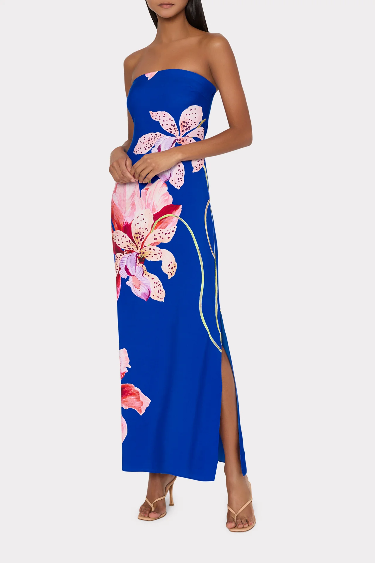 VERA SATIN FLORAL MAXI DRESS - Dresses - Sassanova