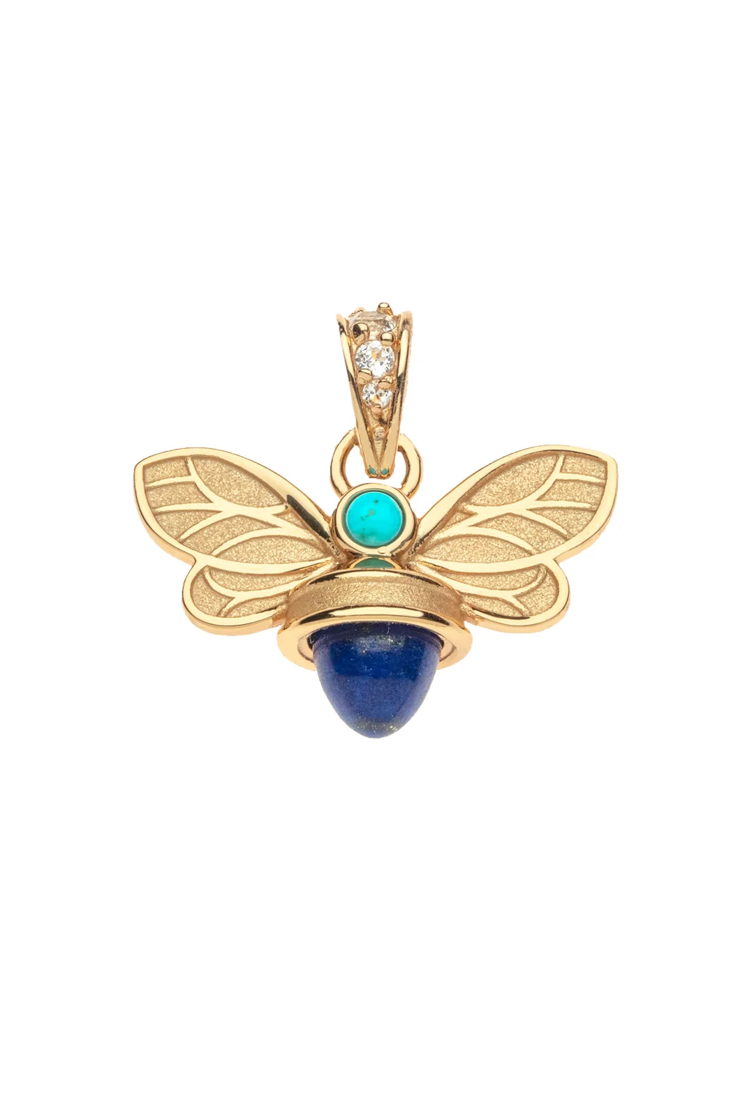 SISTERS FOREVER LAPIS BEE PENDANT- ADJUSTABLE DELICATE CHAIN - Necklaces - Sassanova