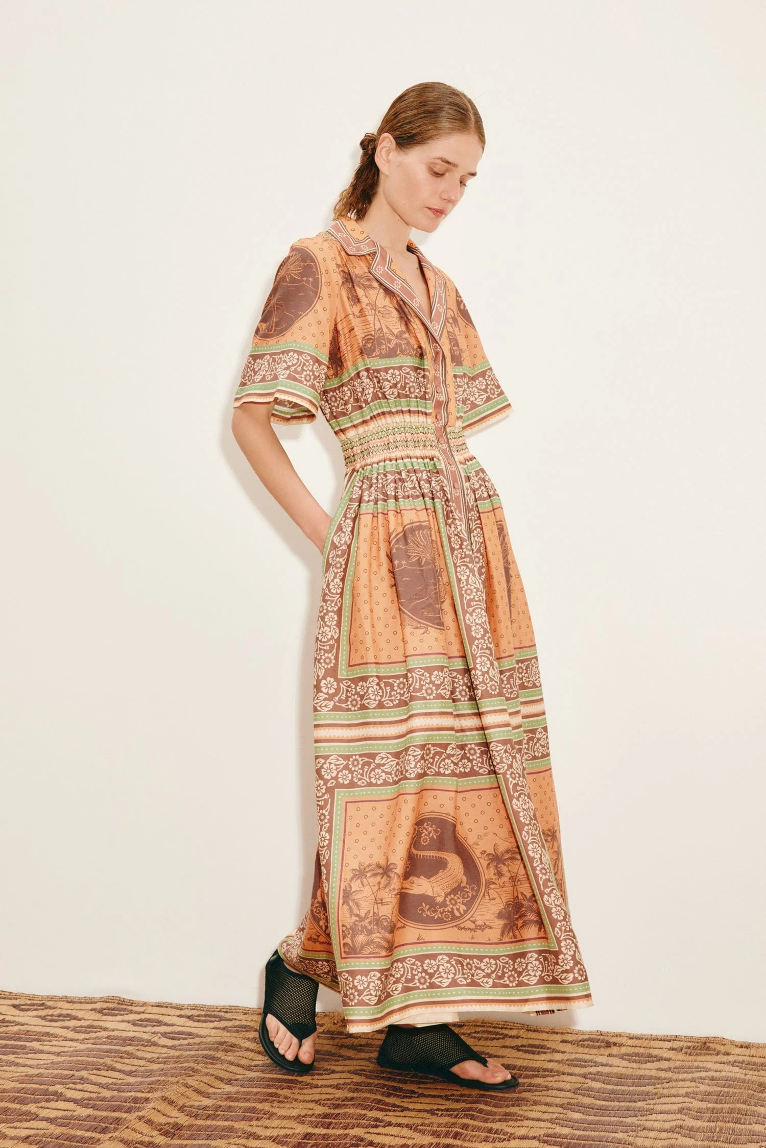 ALBERTA SMOCKED SHIRTDRESS - Dresses - Sassanova