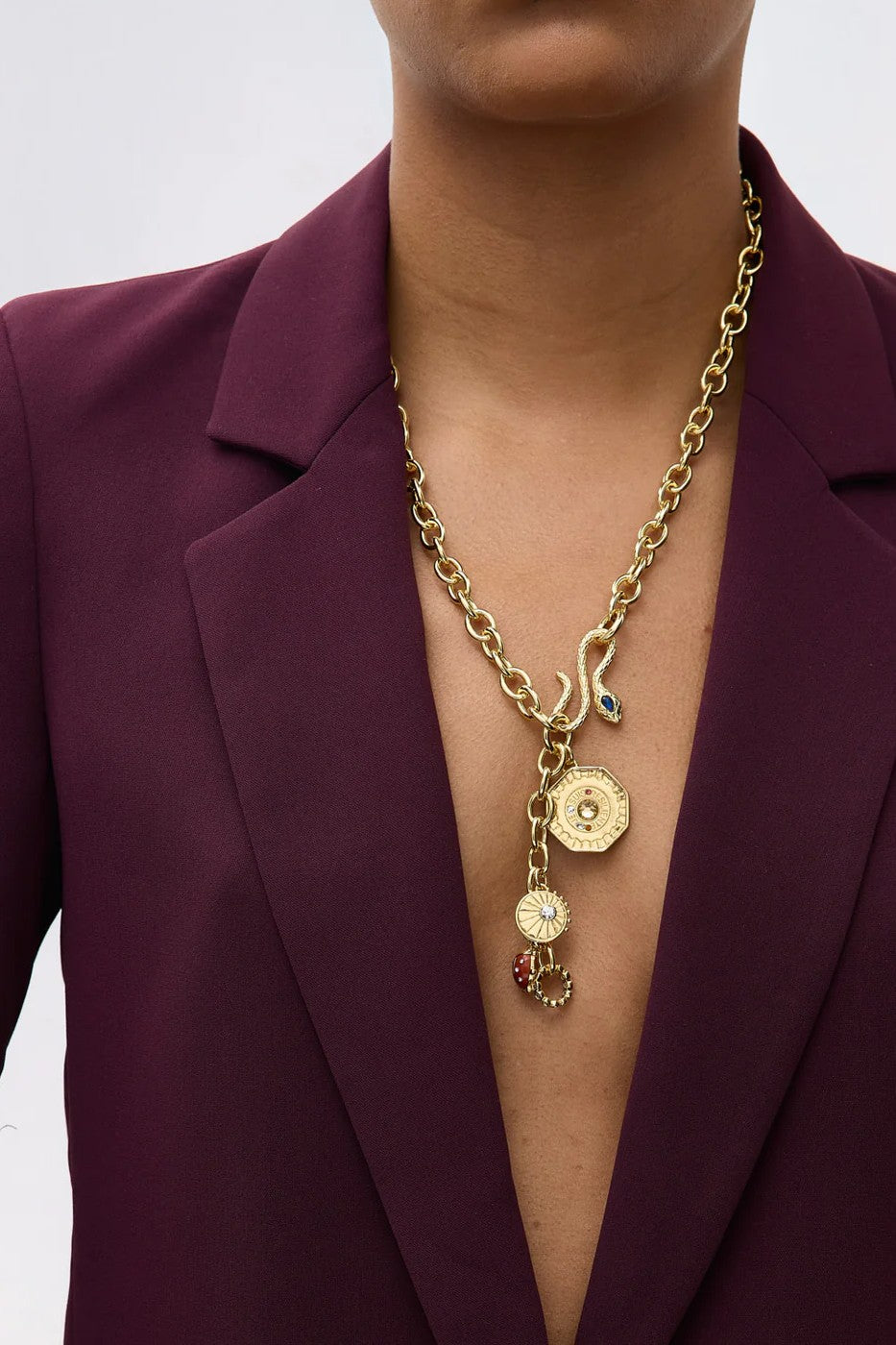 KYRA CHARM NECKLACE- GLD MULTI - Sassanova