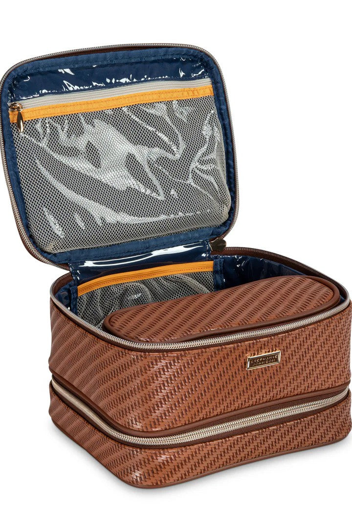 ROSEWOOD COGNAC JENNY TRAIN CASE - sassanova