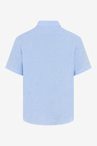 SHORT SLEEVE LINEN HOUNDSTOOTH SPORT SHIRT - Short Sleeved Shirts - Novaman