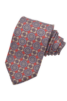 ITALIAN SILK MEDALLION TIE RED - Ties - Novaman