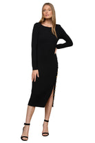 ASTRA L/S MIDI SLIT DRESS - Dresses - Sassanova