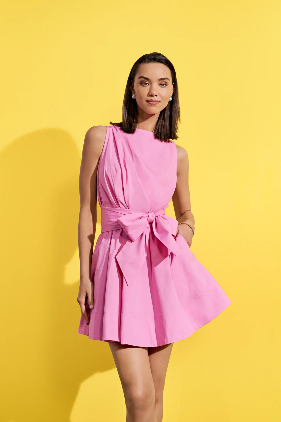 DRAPED POPLIN SLVLS MINI DRESS
sassanova