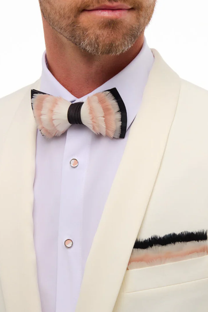 BOGUE POCKET SQUARE PINK/WHITE