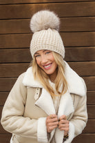 CLASSIC FOX FUR BEANIE- CREAM/COYOTE - Sassanova