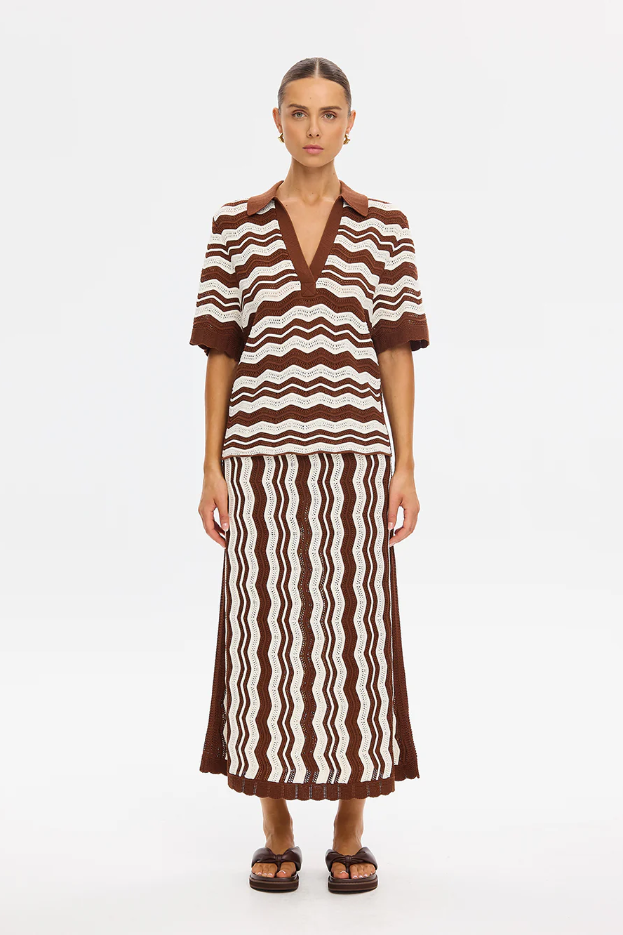 SARAH KNIT POLO TOP - Blouses - Sassanova