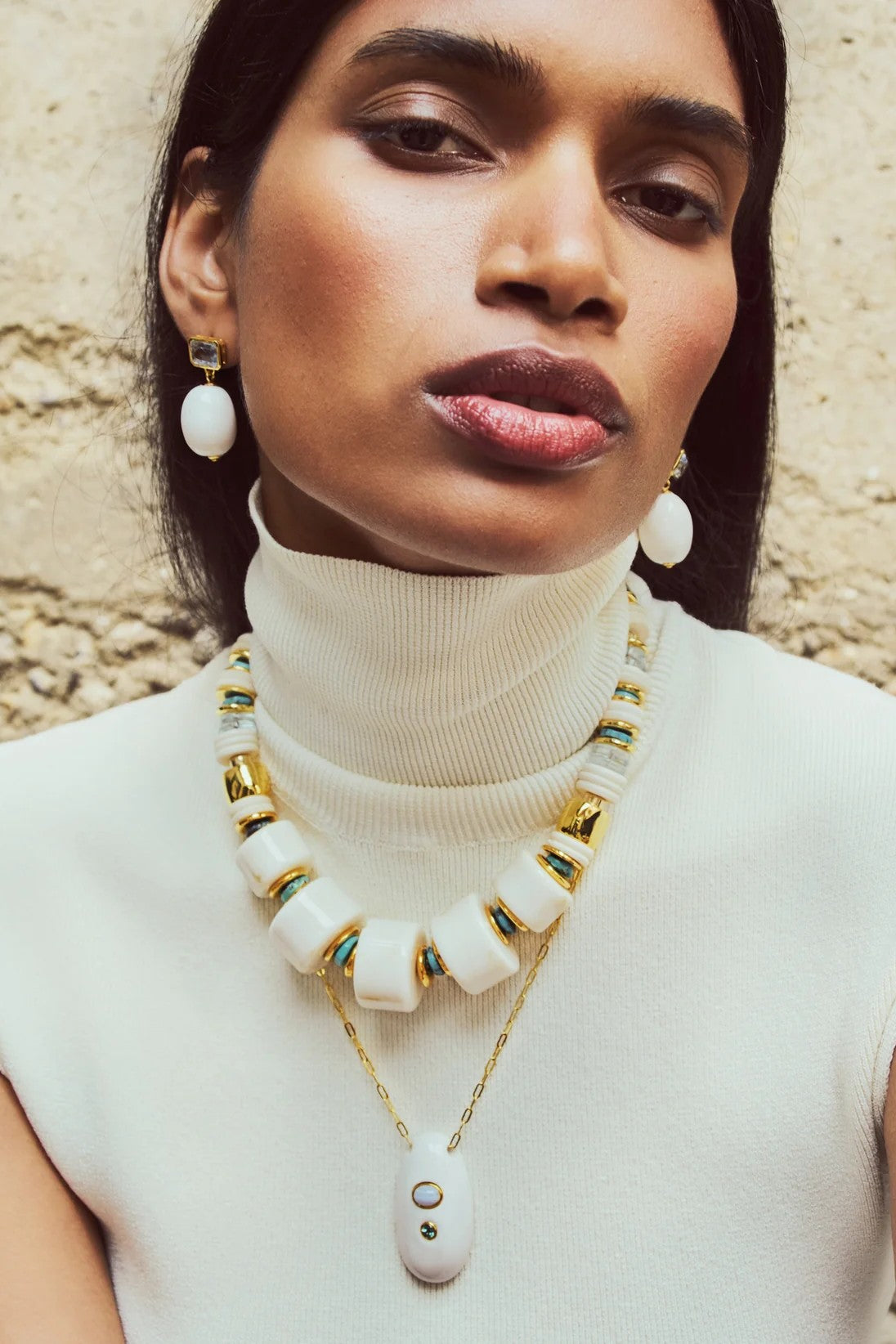 LA PAZ EARRINGS IN IVORY - Earrings - Sassanova