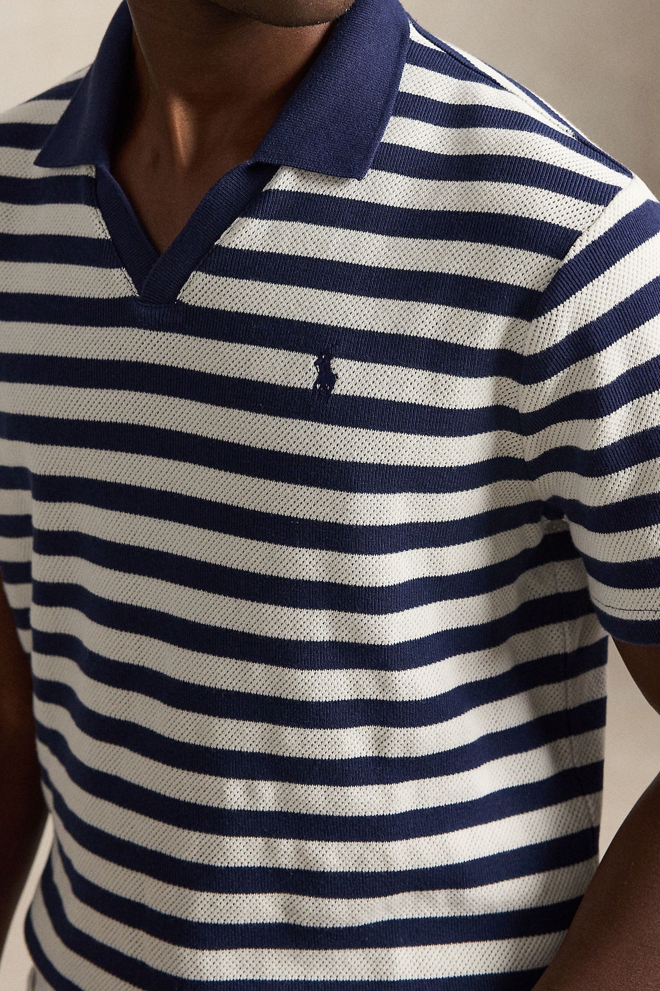 CLUB STRIPE JOHNNY COLLAR POLO - Polos - Novaman