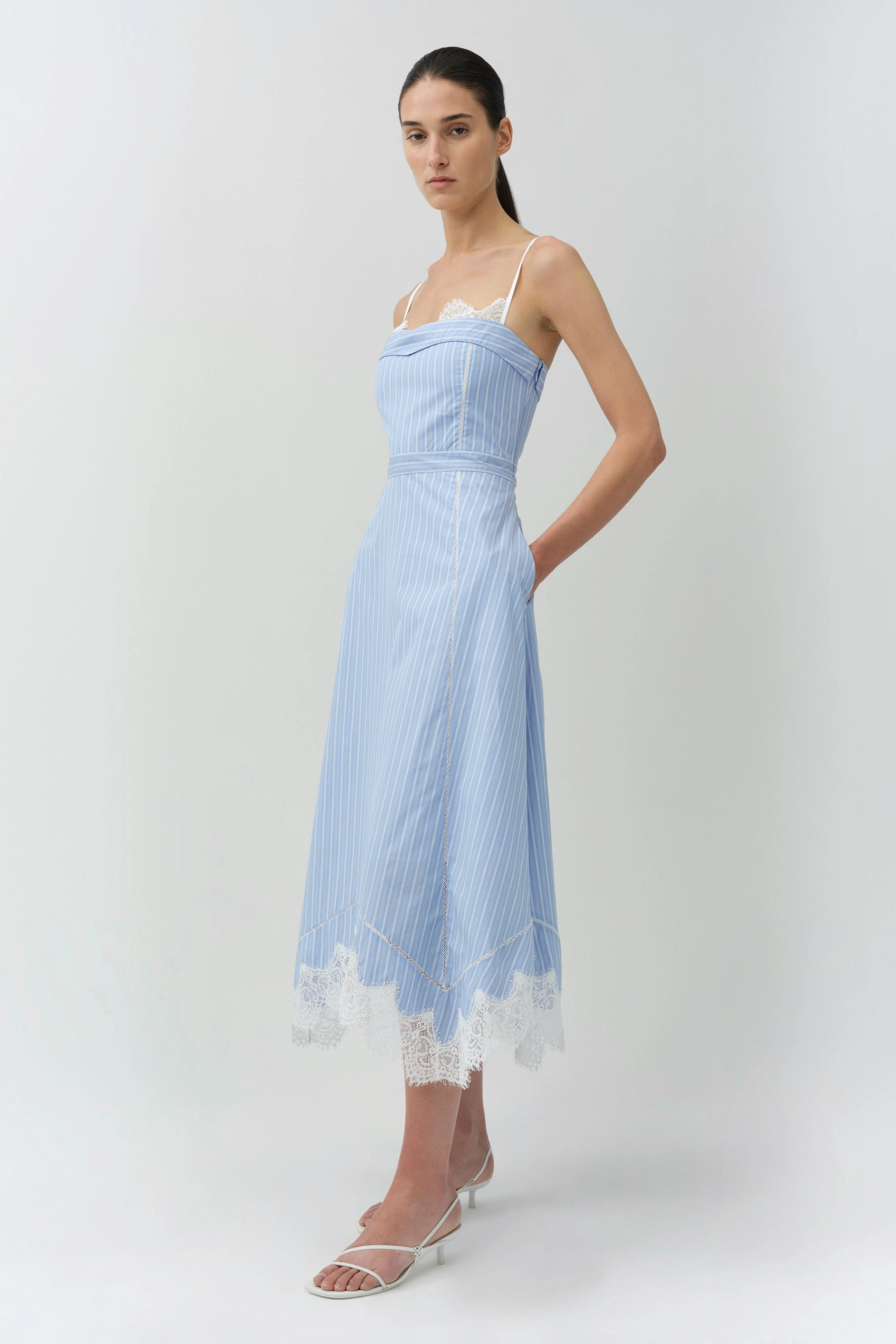 AVALEIGH COTTON LACE MIDI DRESS - Dresses - Sassanova