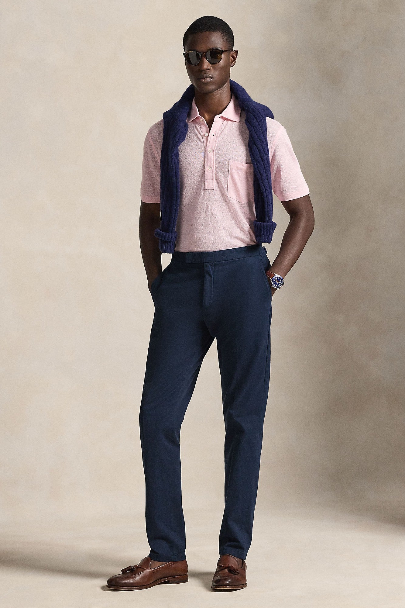 SHORT SLEEVE LINEN PIQUE POLO - Polos - Novaman