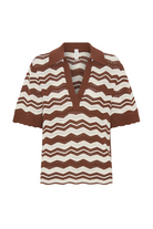 SARAH KNIT POLO TOP - Blouses - Sassanova