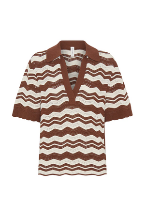 SARAH KNIT POLO TOP