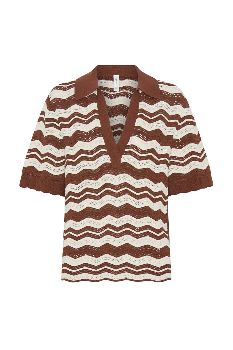 SARAH KNIT POLO TOP
