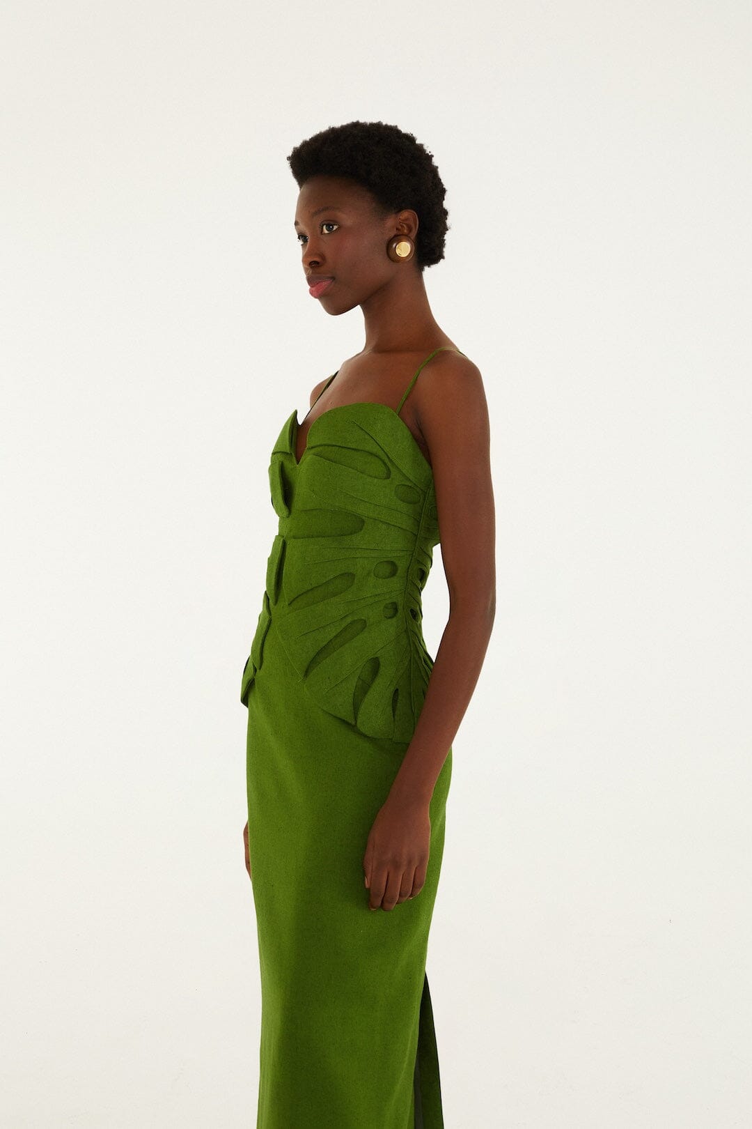 MONSTERA LEAF SLEEVELESS MAXI DRESS - Dresses - Sassanova