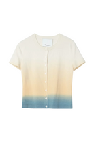 DIP DYE BUTTON UP KNIT TOP Sassanova