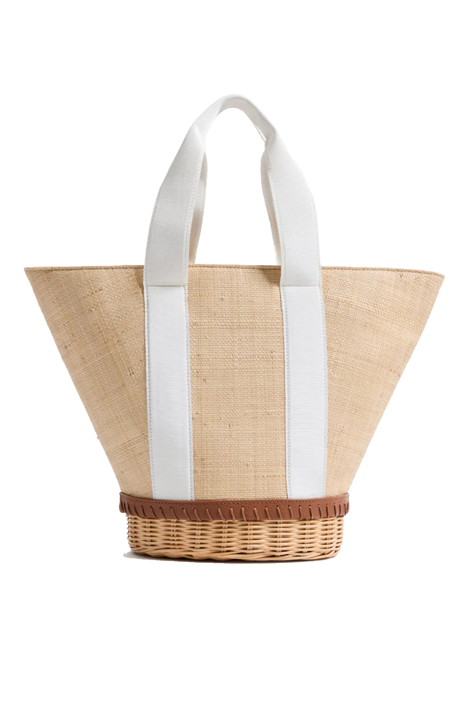 THE GARDNER BASKET- NATURAL/WHITE - Handbags - Sassanova