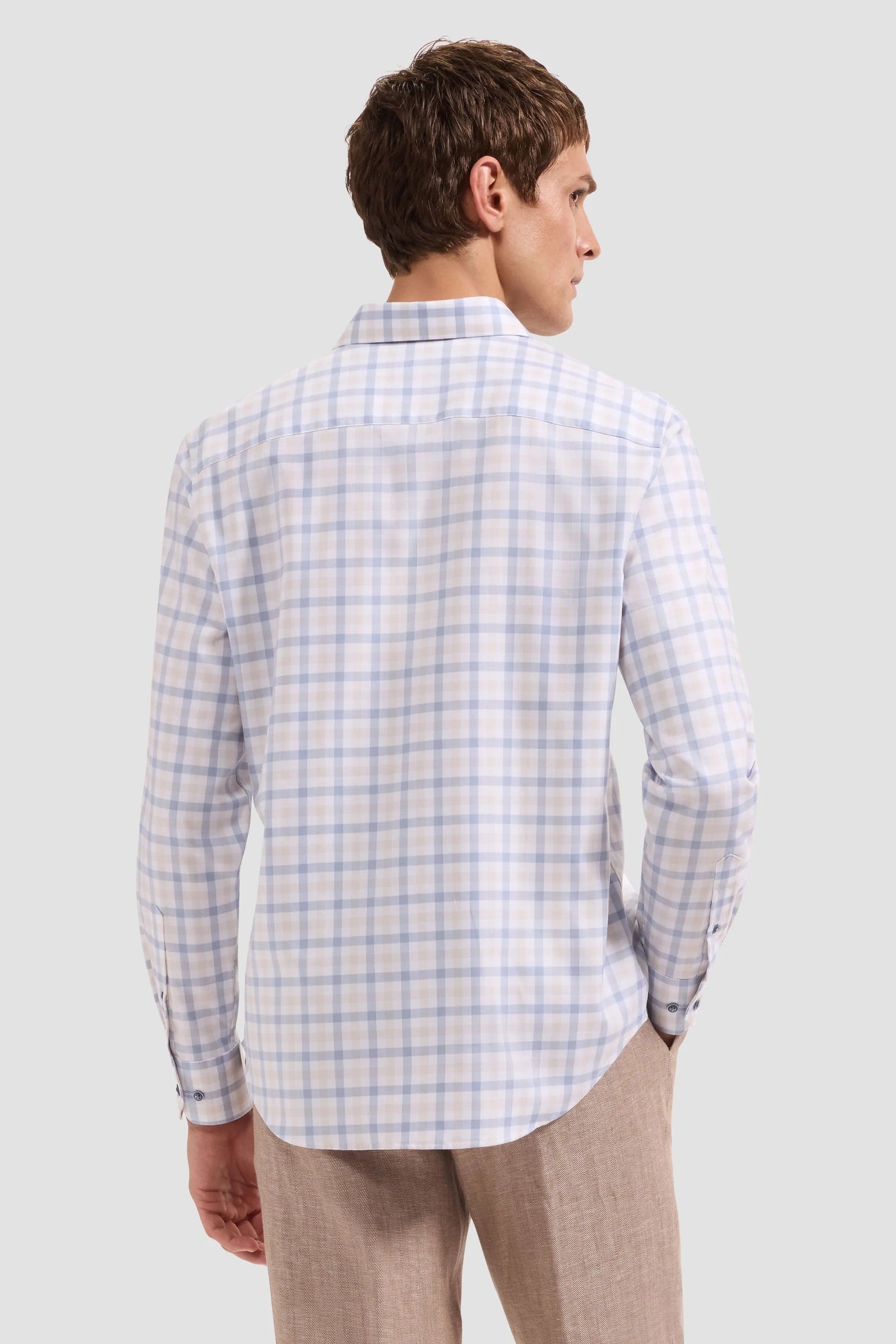 LONG SLEEVE AXEL WOVEN SHAPED SPORT SHIRT - Long Sleeved Shirts - Novaman