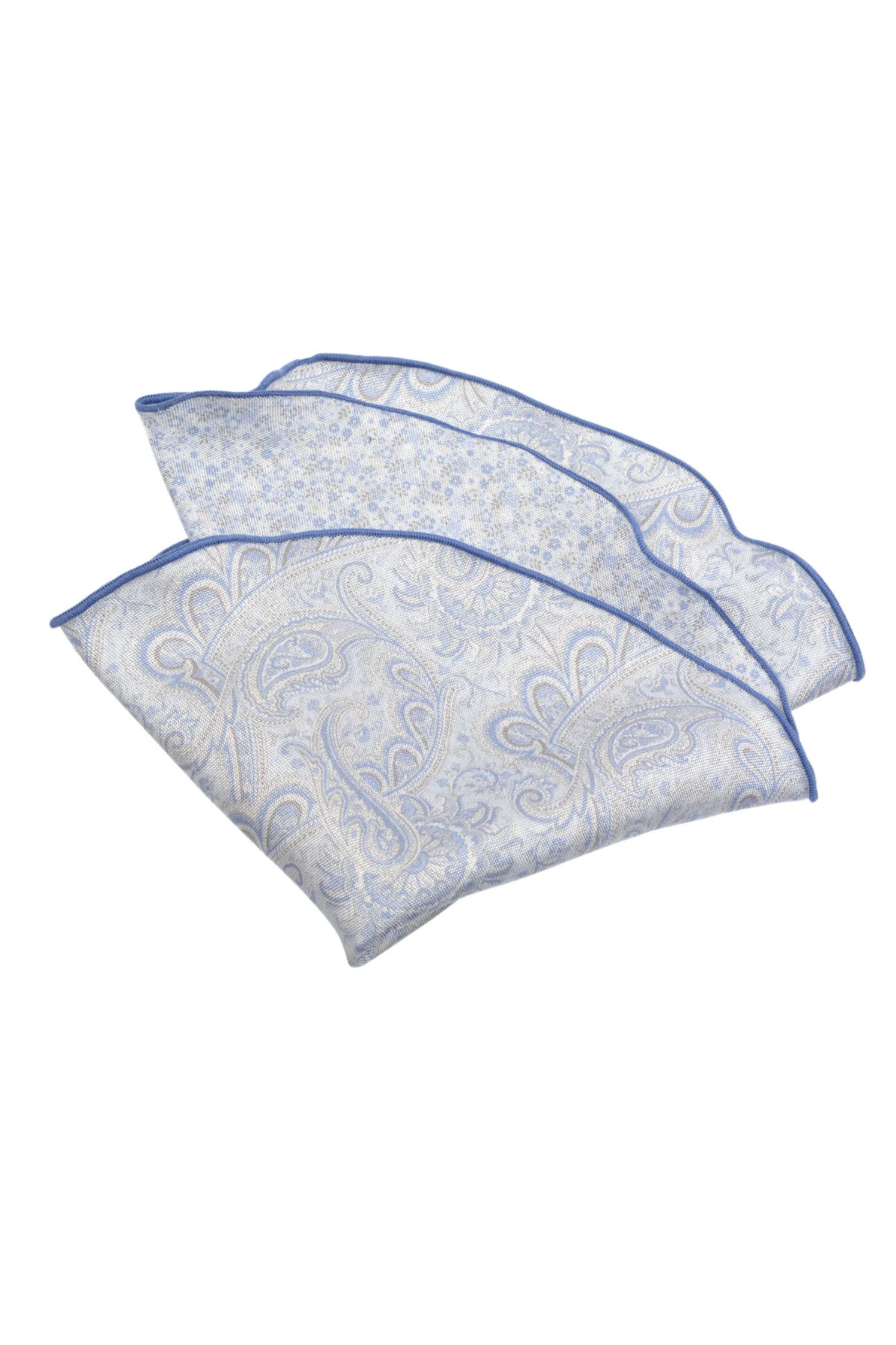 ITALIAN SILK PRINTED POCKET SQUARE SKY OS Sassanova / Novaman