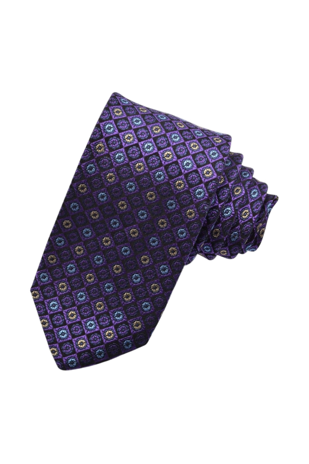 JACQUARD FLORAL MEDALLION TIE PURPLE OS
novaman