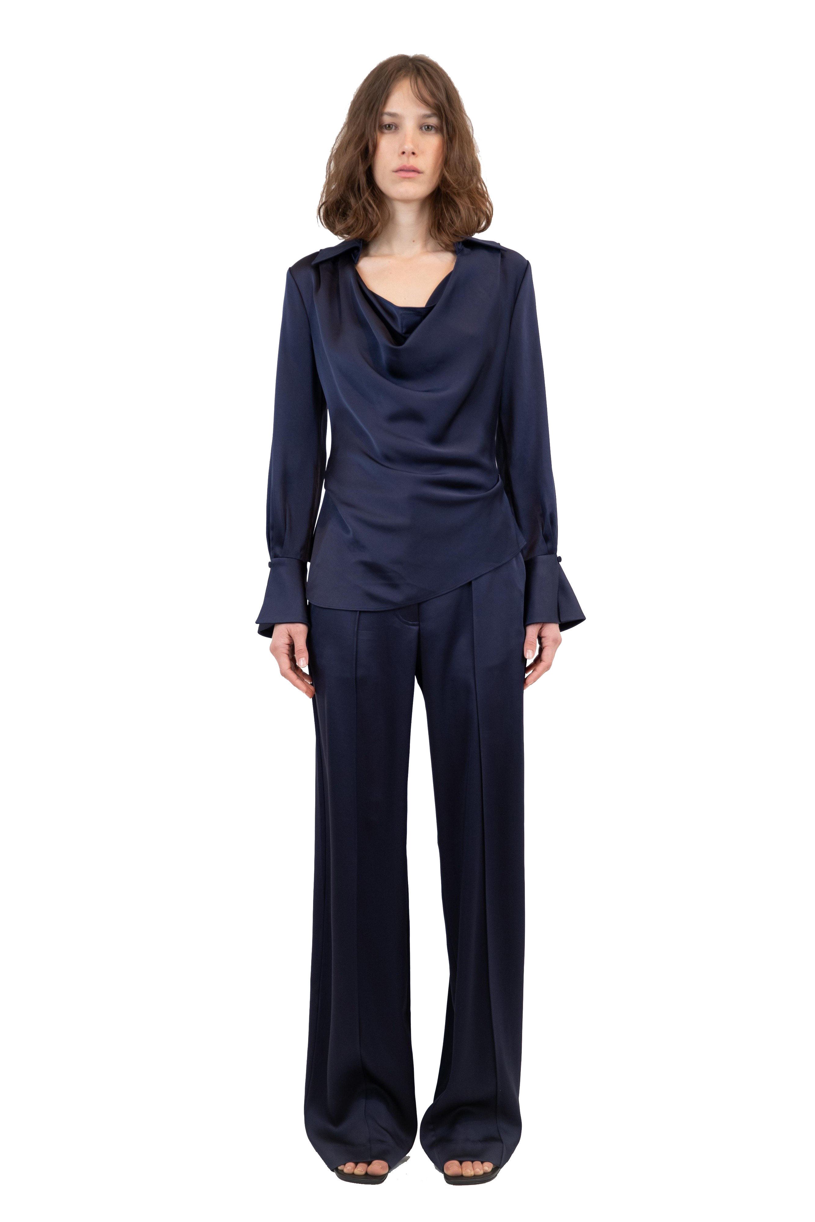 SYMONE L/S COWL NECK TOP - Blouses - Sassanova