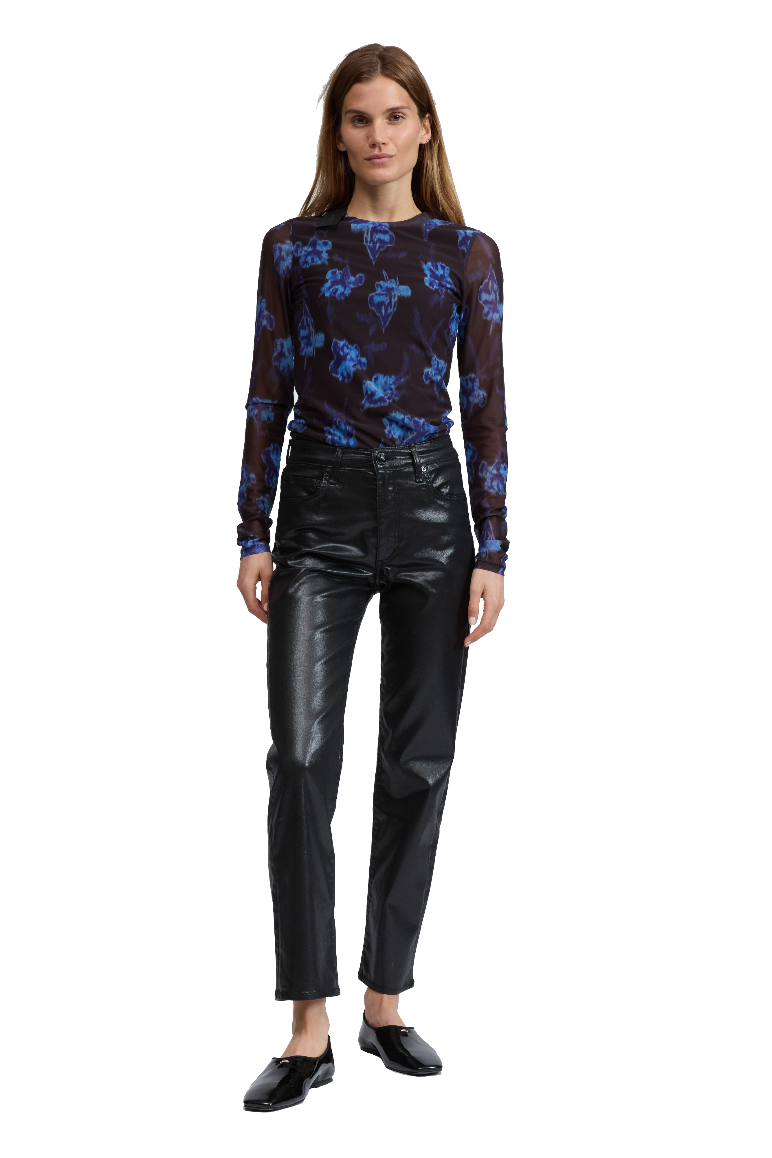 YANA PRINTED MESH LS TEE - T-shirts - Sassanova