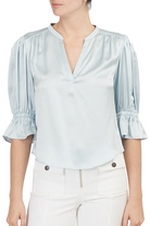 SPLIT NECK FIONA TOP - Blouses - Sassanova
