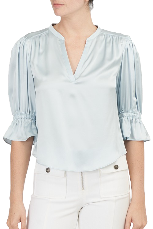 SPLIT NECK FIONA TOP - Blouses - Sassanova