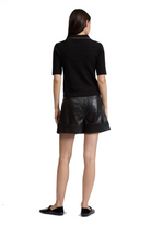 CATERINA FAUX LEATHER ZIP POLO - Sassanova