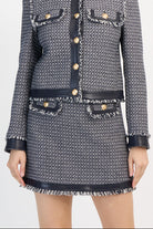 BIRDSEYE TWEED DEVA SKIRT - Skirts - Sassanova