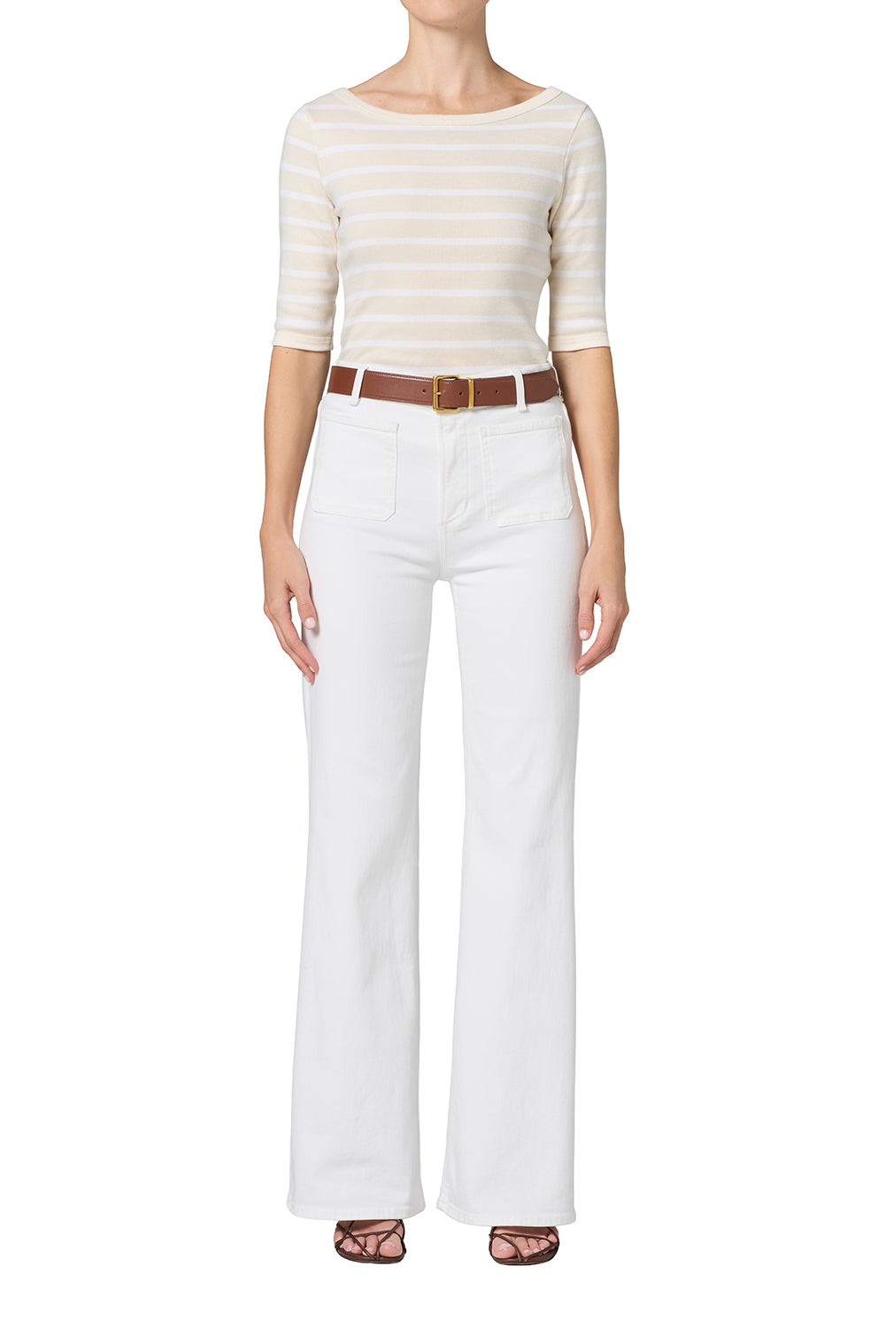 KIMBERLY PATCH POCKET FLARE JEAN - Jeans - Sassanova