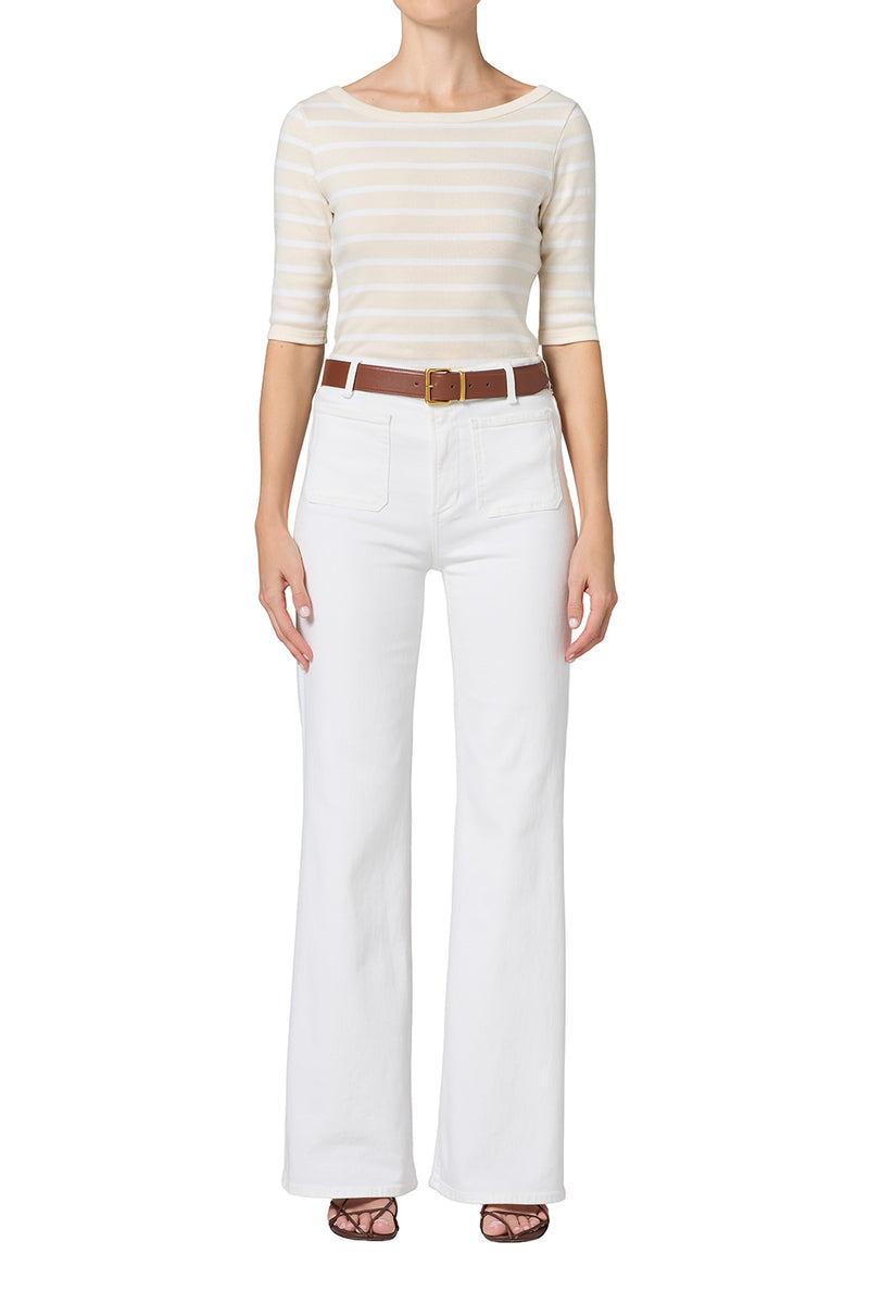 KIMBERLY PATCH POCKET FLARE JEAN