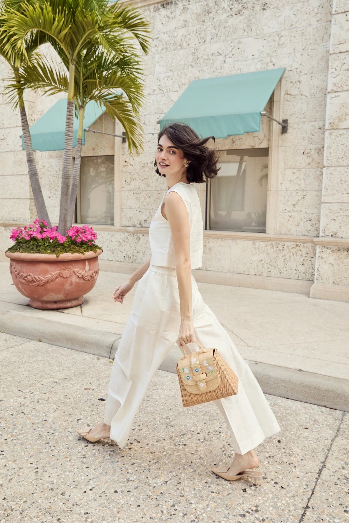 THE LADY BAG FLEUR- NATURAL/PASTEL - Handbags - Sassanova