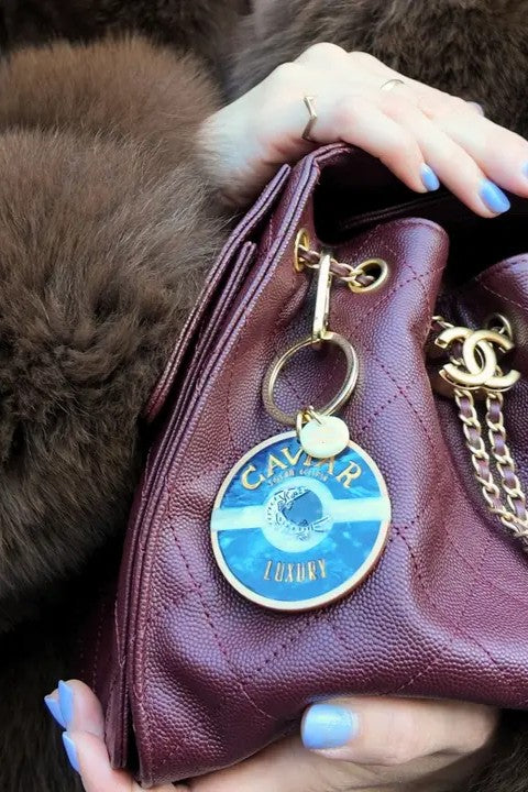 HAND PAINTED CAVIAR BAG CHARM & KEYCHAIN - GIFTS: KEY CHAINS - SASSANOVA