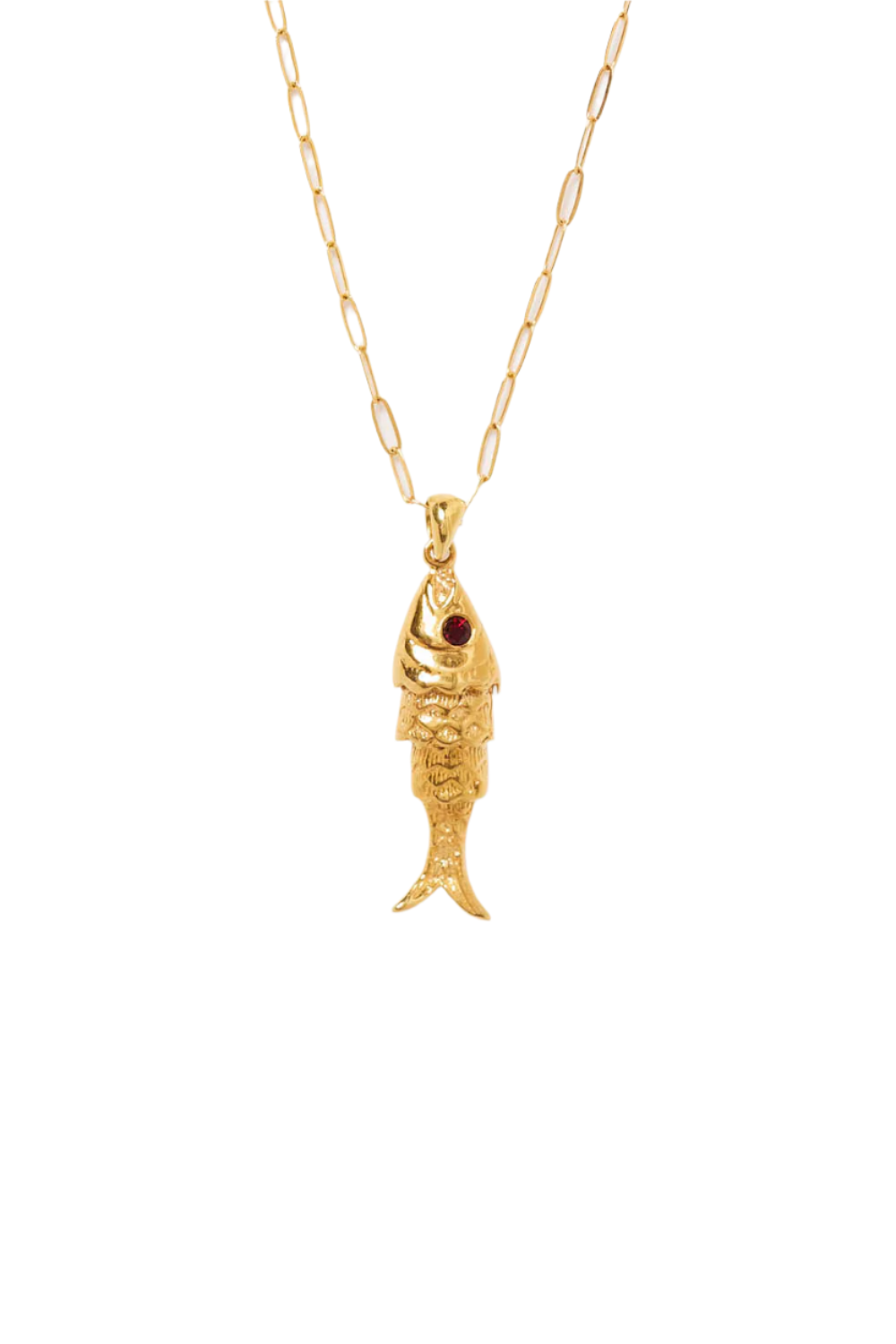 FISH PENDANT NECKLACE W/GARNET (NG-15231)
sassanova