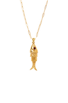 FISH PENDANT NECKLACE W/GARNET (NG-15231)
sassanova
