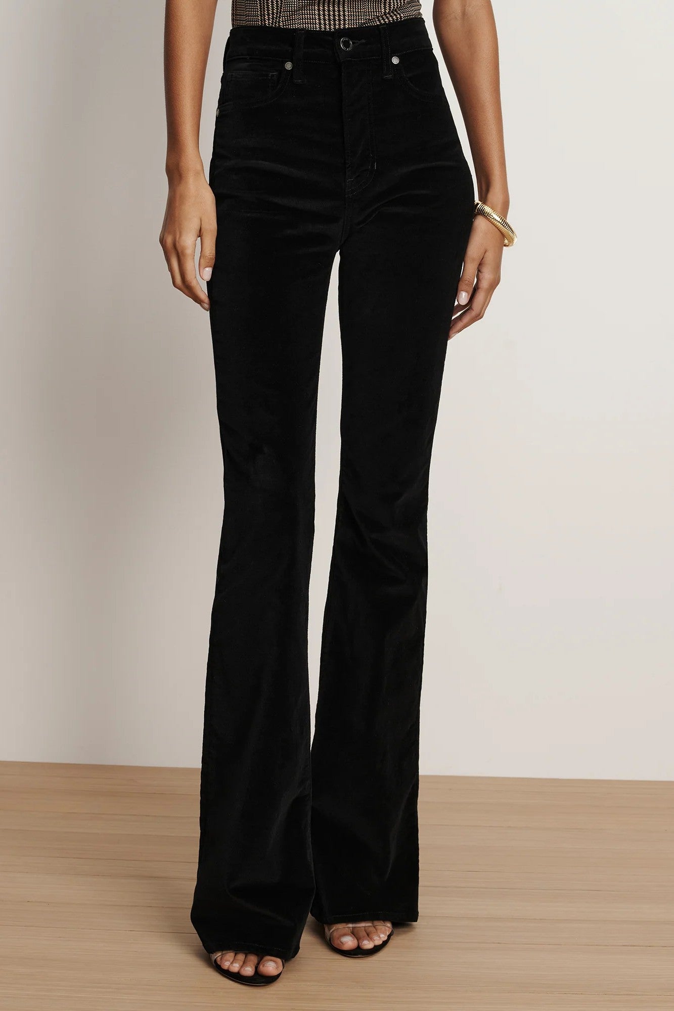 BEVERLY VELVET HIGH RISE SKINNY FLARE-sassanova