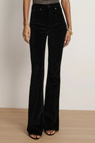 BEVERLY VELVET HIGH RISE SKINNY FLARE-sassanova